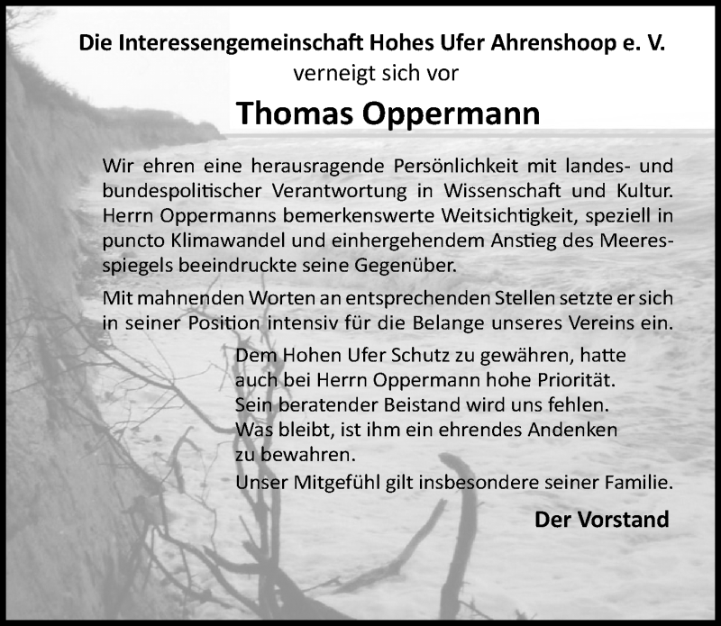 Traueranzeige für Thomas Oppermann vom 28.11.2020 aus Ostsee-Zeitung GmbH