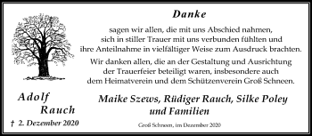 Traueranzeige von Adolf Rauch von Göttinger Tageblatt
