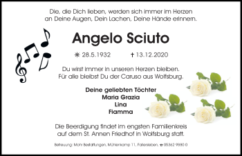 Traueranzeige von Angelo Sciuto von Aller Zeitung