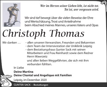 Traueranzeige von Christoph Thomas von Leipziger Volkszeitung