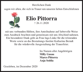 Traueranzeige von Elio Pittorra von Aller Zeitung