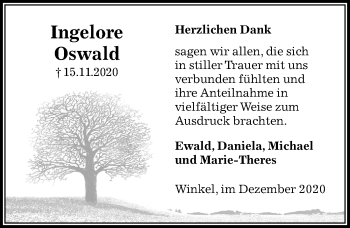 Traueranzeige von Ingelore Oswald von Aller Zeitung