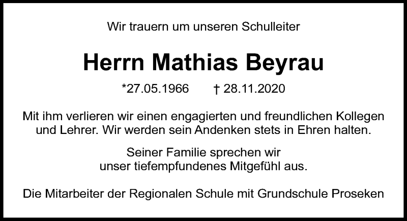  Traueranzeige für Mathias Beyrau vom 05.12.2020 aus Lübecker Nachrichten