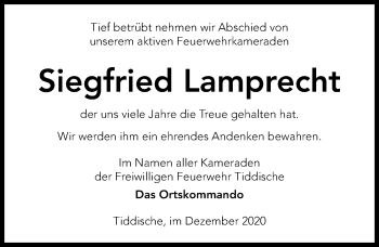 Traueranzeige von Siegfried Lamprecht von Aller Zeitung