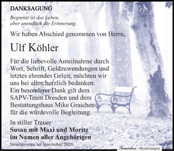 Traueranzeige von Ulf Köhler von Leipziger Volkszeitung