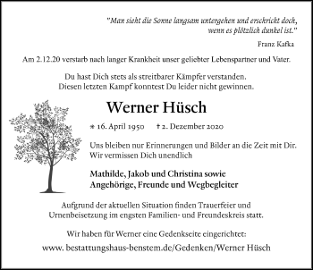 Traueranzeige von Werner Hüsch von Göttinger Tageblatt
