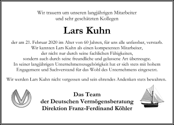 Traueranzeige von Lars Kuhn von Peiner Allgemeine Zeitung