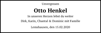 Traueranzeige von Otto Henkel von Göttinger Tageblatt