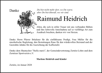 Traueranzeige von Raimund Heidrich