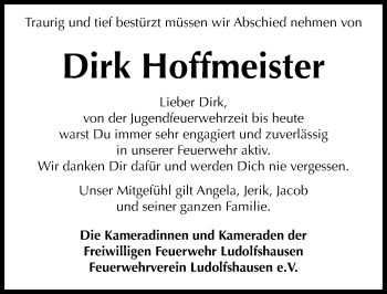 Traueranzeige von Dirk Hoffmeister von Göttinger Tageblatt