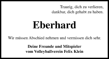 Traueranzeige von Eberhard  von Göttinger Tageblatt