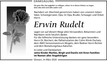 Traueranzeige von Erwin Rudelt von Leipziger Volkszeitung