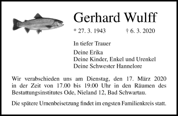 Traueranzeige von Gerhard Wulff von Lübecker Nachrichten