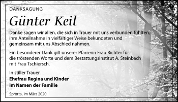 Traueranzeige von Günter Keil von Leipziger Volkszeitung