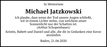 Traueranzeige von Michael Jatzkowski von Leipziger Volkszeitung