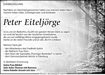 Traueranzeige von Peter Eiteljörge von Leipziger Volkszeitung