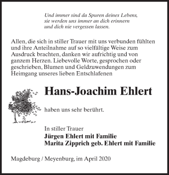 Traueranzeige von Hans-Joachim Ehlert von Märkischen Allgemeine Zeitung