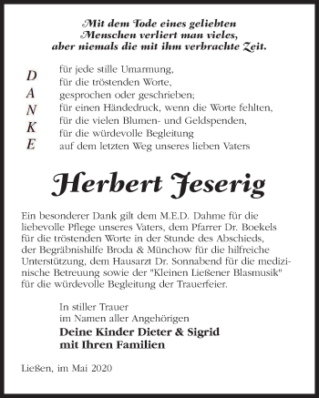 Traueranzeige von Herbert Jeserig von Märkischen Allgemeine Zeitung