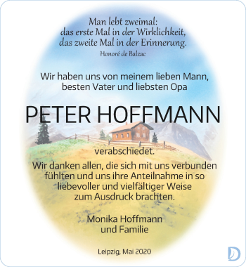 Traueranzeige von Peter Hoffmann von Leipziger Volkszeitung