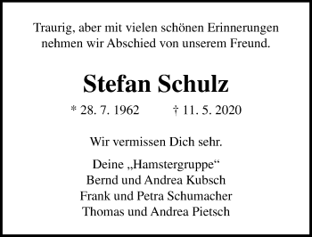 Traueranzeige von Stefan Schulz von Lübecker Nachrichten