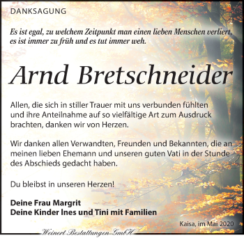 Traueranzeige von Arnd Bretschneider von Torgauer Zeitung