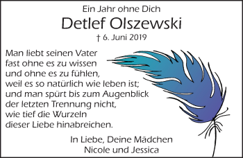 Traueranzeige von Detlef Olszewski von Lübecker Nachrichten