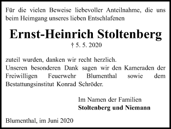 Traueranzeige von Ernst-Heinrich Stoltenberg von Kieler Nachrichten