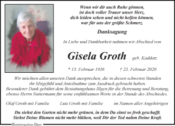 Traueranzeige von Gisela Groth von Leipziger Volkszeitung