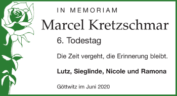 Traueranzeige von Marcel Kretzschmar von Leipziger Volkszeitung