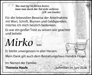 Traueranzeige von Mirko  von Leipziger Volkszeitung