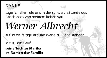 Traueranzeige von Werner Albrecht von Leipziger Volkszeitung