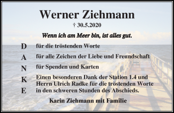 Traueranzeige von Werner Ziehmann von Aller Zeitung