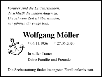 Traueranzeige von Wolfgang Möller von Ostsee-Zeitung GmbH