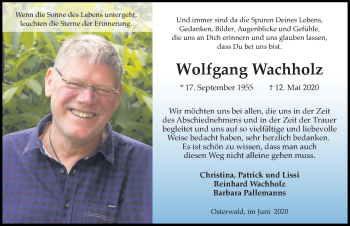 Traueranzeige von Wolfgang  Wachholz von Hannoversche Allgemeine Zeitung/Neue Presse