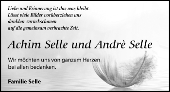 Traueranzeige von Achim und Andre Selle von Leipziger Volkszeitung