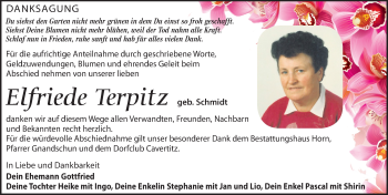 Traueranzeige von Elfriede Terpitz von Leipziger Volkszeitung