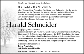 Traueranzeige von Harald Schneider von Leipziger Volkszeitung