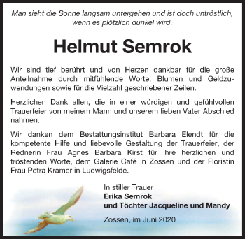 Traueranzeige von Helmut Semrok von Märkischen Allgemeine Zeitung