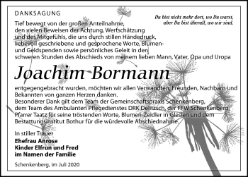 Traueranzeige von Joachim Borma von Leipziger Volkszeitung