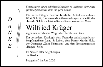 Traueranzeige von Wilfried Krüger