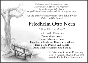 Traueranzeige von Friedhelm Otto Nern von Märkischen Allgemeine Zeitung