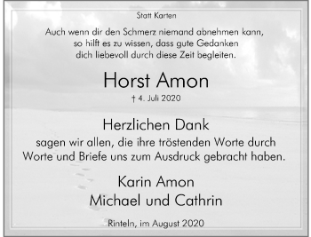 Traueranzeige von Horst Amon von Schaumburger Nachrichten