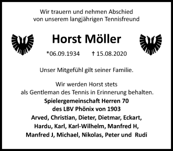Traueranzeige von Horst Möller von Lübecker Nachrichten