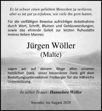 Traueranzeige von Jürgen Wöller von Ostsee-Zeitung GmbH