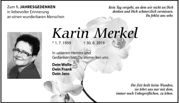Traueranzeige von Karin Merkel von Torgauer Zeitung