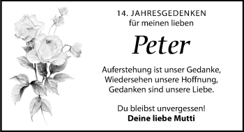 Traueranzeige von Peter  von Leipziger Volkszeitung