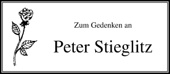 Traueranzeige von Peter Stieglitz von Lübecker Nachrichten