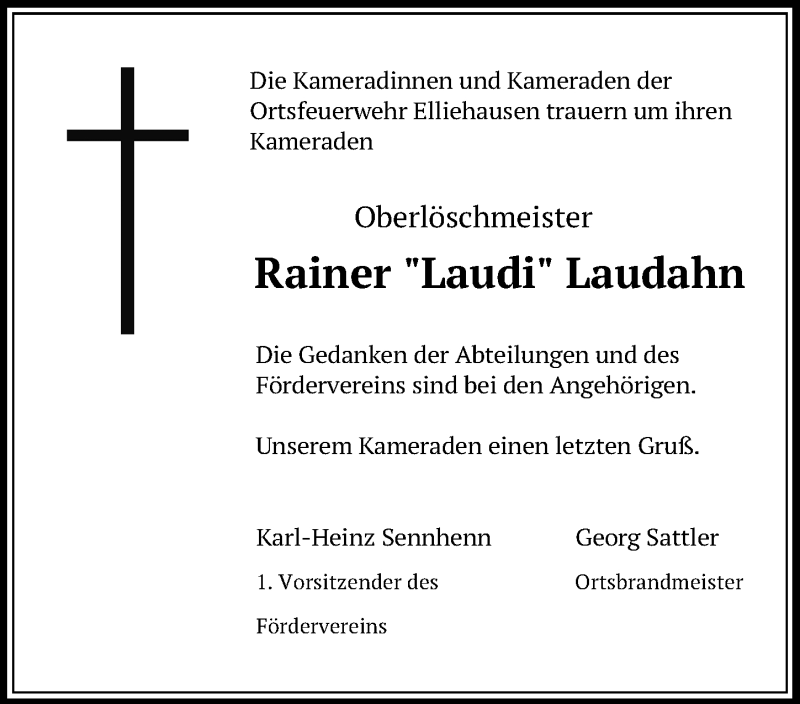  Traueranzeige für Rainer Laudahn vom 19.08.2020 aus Göttinger Tageblatt