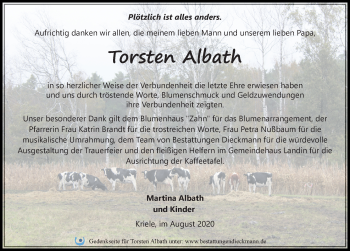 Traueranzeige von Torsten Albath von Märkischen Allgemeine Zeitung