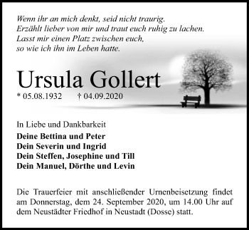 Traueranzeige von Ursula Gollert